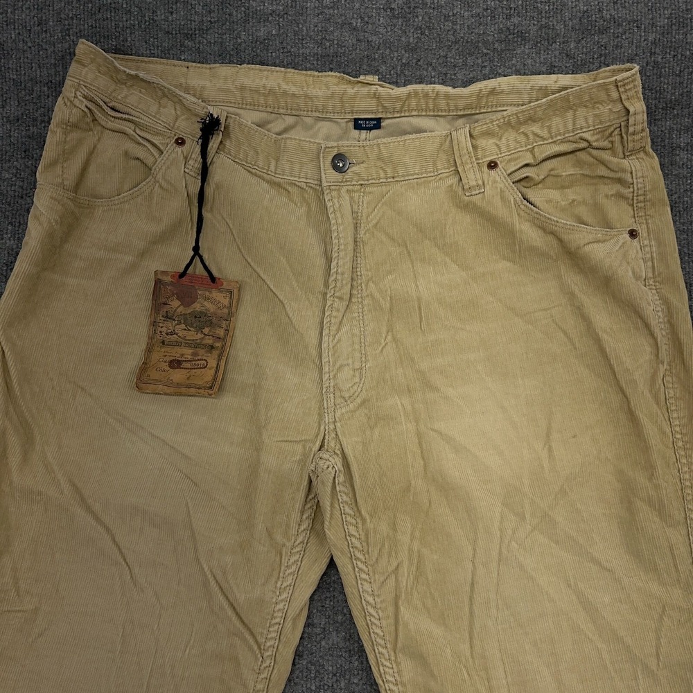 Vintage Polo Ralph Lauren Corduroy Pants Mens 40x30 Khaki Tan Bootcut Wide NEW - Picture 2 of 11